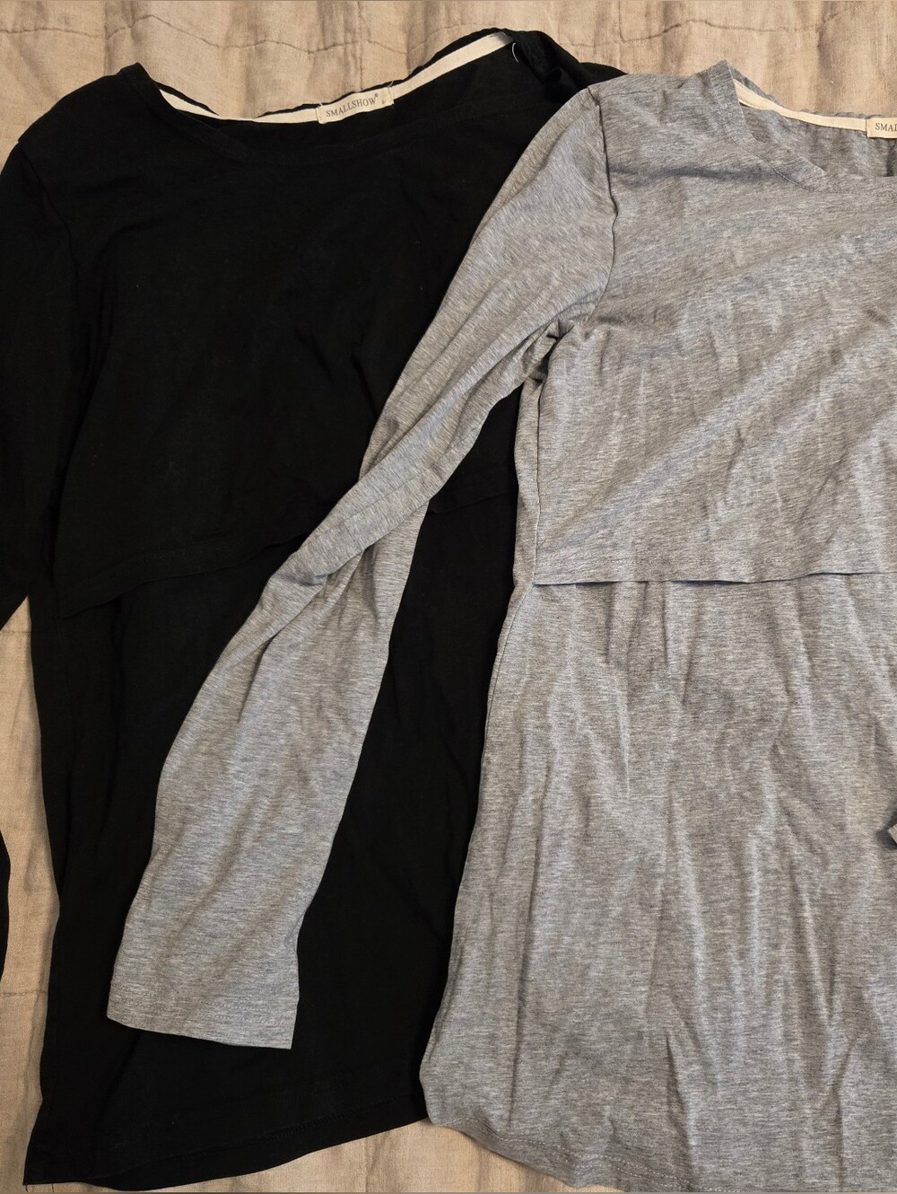 Smallshow Cotton/spandex Nursing Tops W/crossover L Pit to Pit ~19"